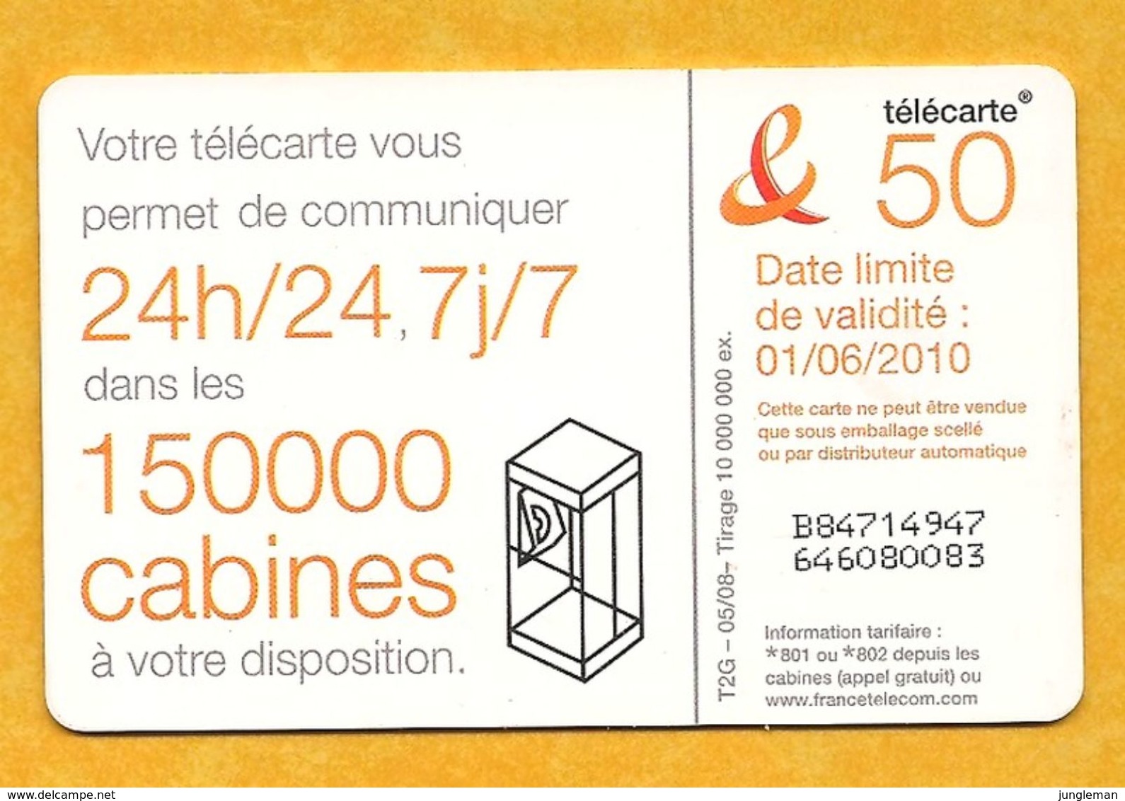 Télécarte 50 Unités - Fillette Heureuse Qui Saute En L'air - Haut Blanc, Jean, Baskets - 2008 - 2008