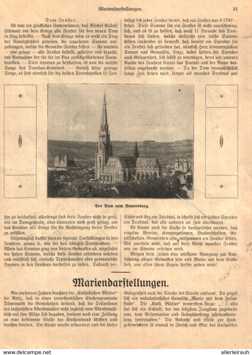 Vom Linzer Dombau / Artikel, Entnommen Aus Kalender / Datum Unbekannt - Colis