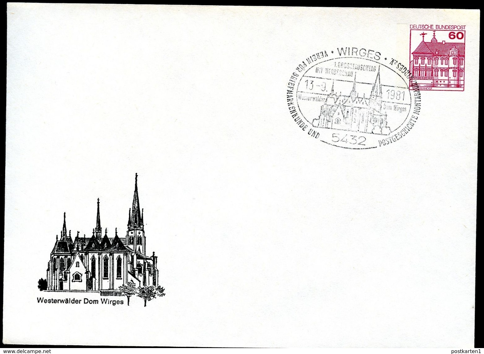 Bund PU115 B2/029 Privat-Umschlag DOM WIRGES Sost. 1981 - Enveloppes Privées - Oblitérées