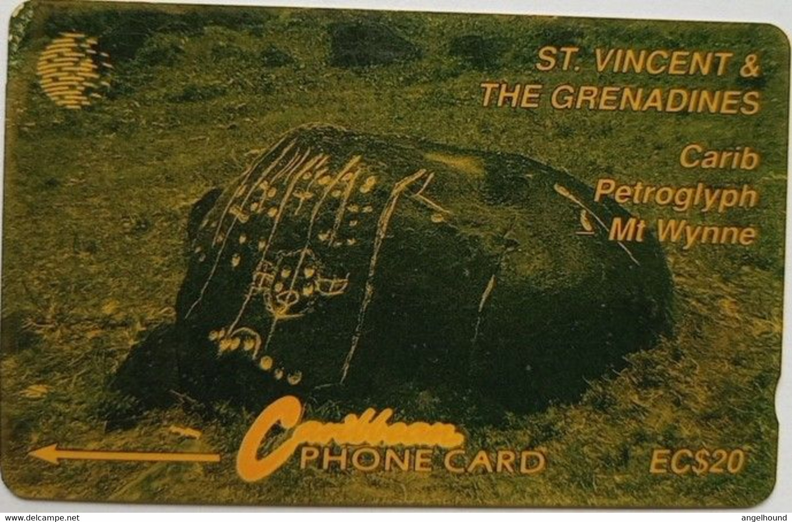 St Vincent And Grenadines Cable And Wireless 7CSVB   EC$20 " Carib Petroglyph- Mt. Wynne ( With Logo ) " - Saint-Vincent-et-les-Grenadines