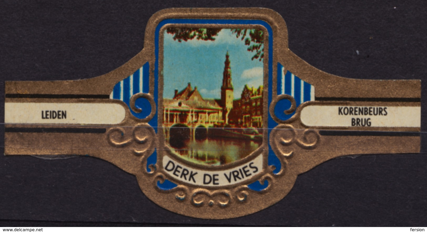 Leiden Netherlands Korenbeurs Brug Bridge - Derk De Vries - Netherlands - CIGAR CIGARS Label Vignette - Etiketten