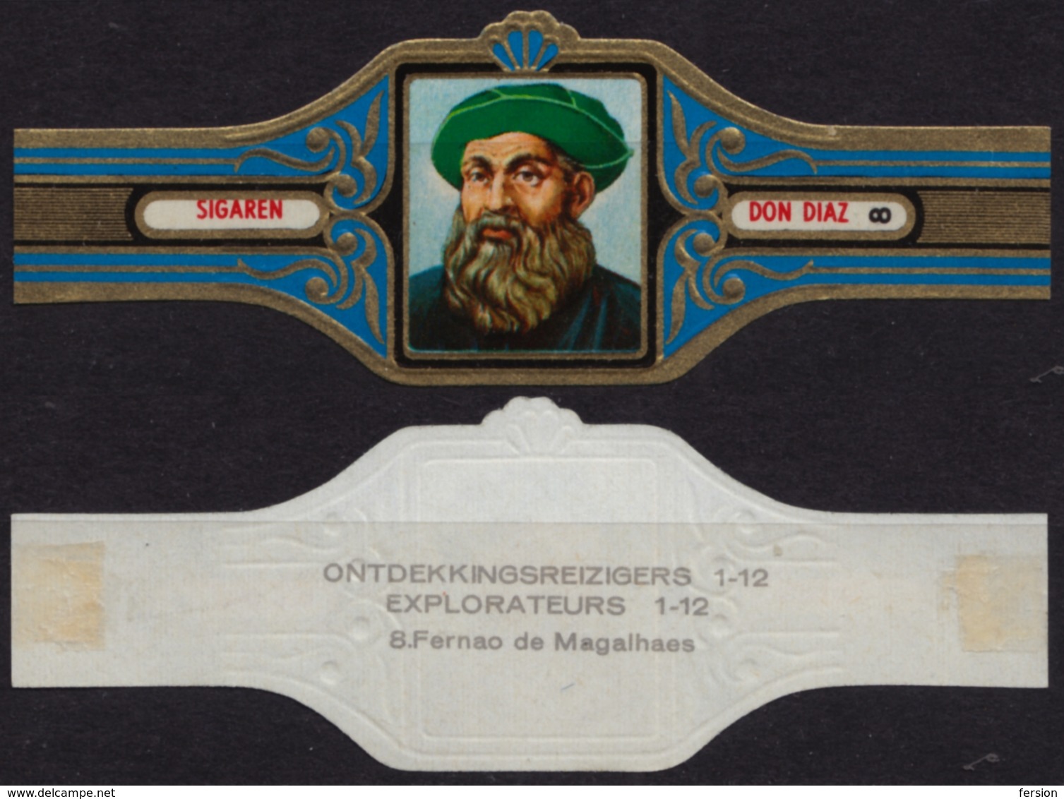 Ferdinand Magellan Spain - Explorers Ontdekkingsreizigers Belgium Belgique DON DIAZ Sigaren CIGAR CIGARS Label Vignette - Etiketten