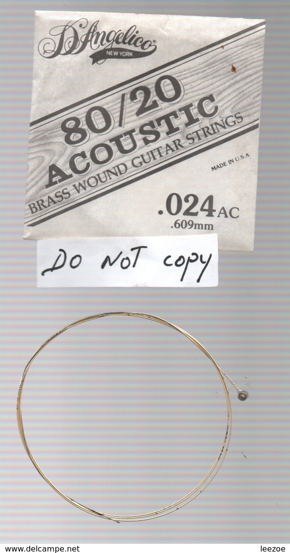 Corde Guitare Acoustic D'ANGELICO 80/20 Brass Wound .024AC..MADE IN U.S.A - Accessories & Sleeves