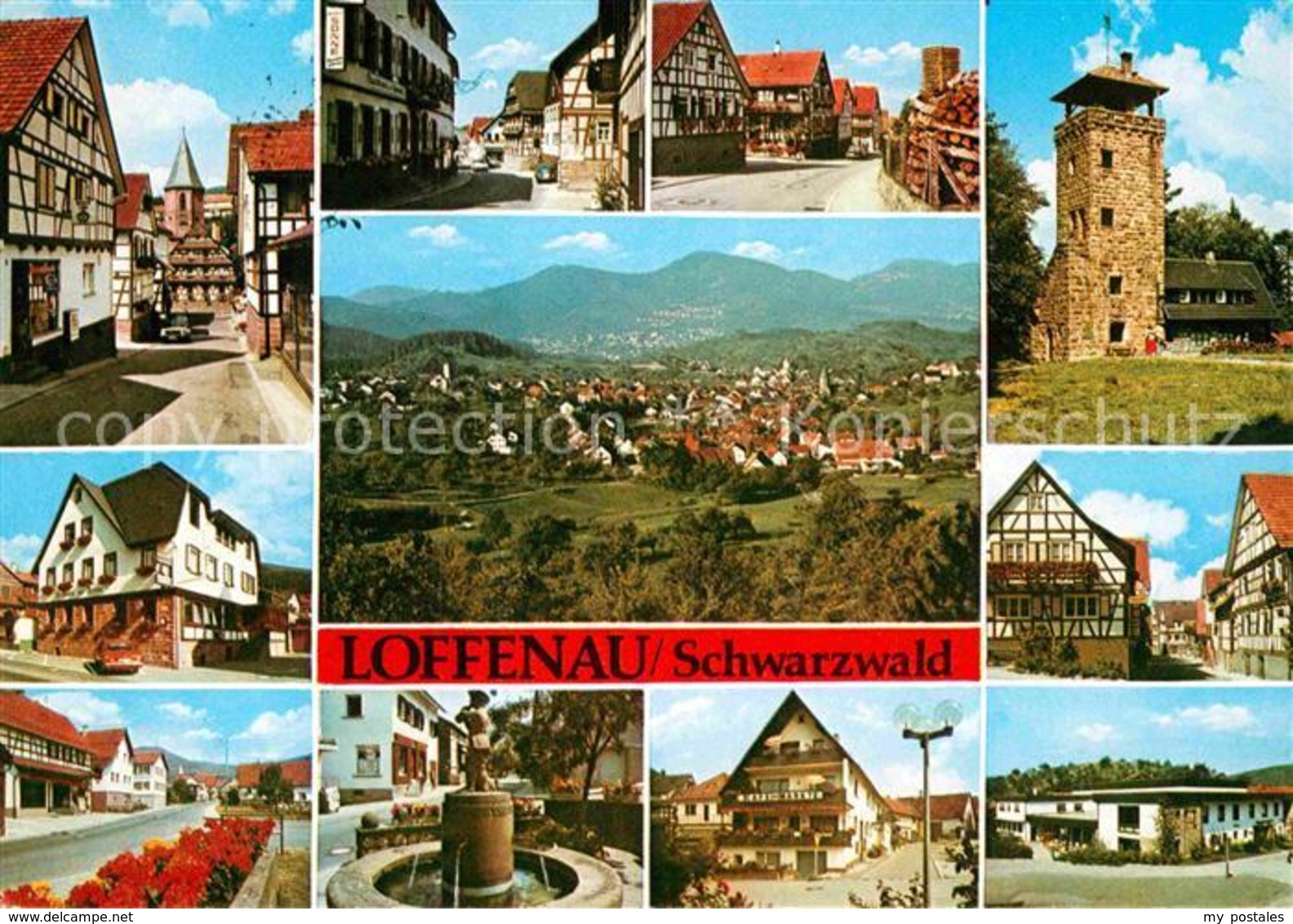 72856452 Loffenau Bad Herrenalb Teilansichten Panorama Aussichtsturm Brunnen Bad - Bad Herrenalb