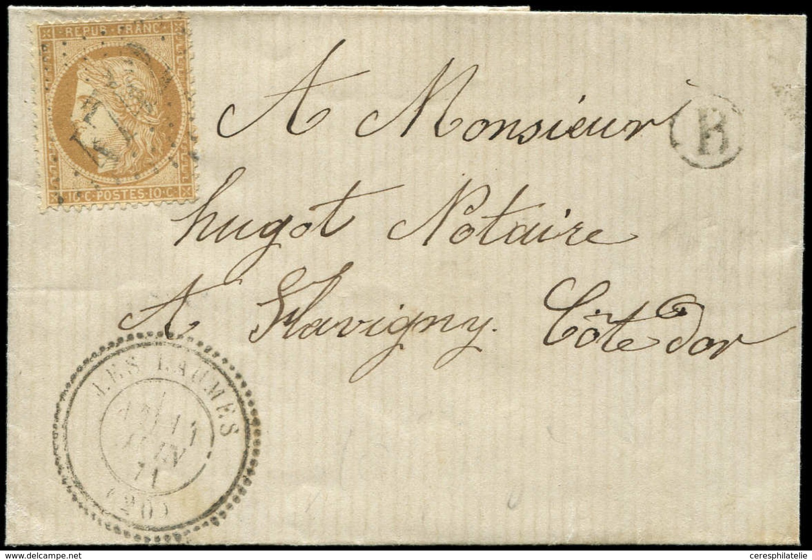 Let OBLITERATIONS PAR DEPARTEMENTS 20/COTE D'OR N°36 Obl. GC 4742 S. LSC, Càd T24 LES LAUMES 11/6/71 Et Boite B, TB - 1849-1876: Periodo Classico