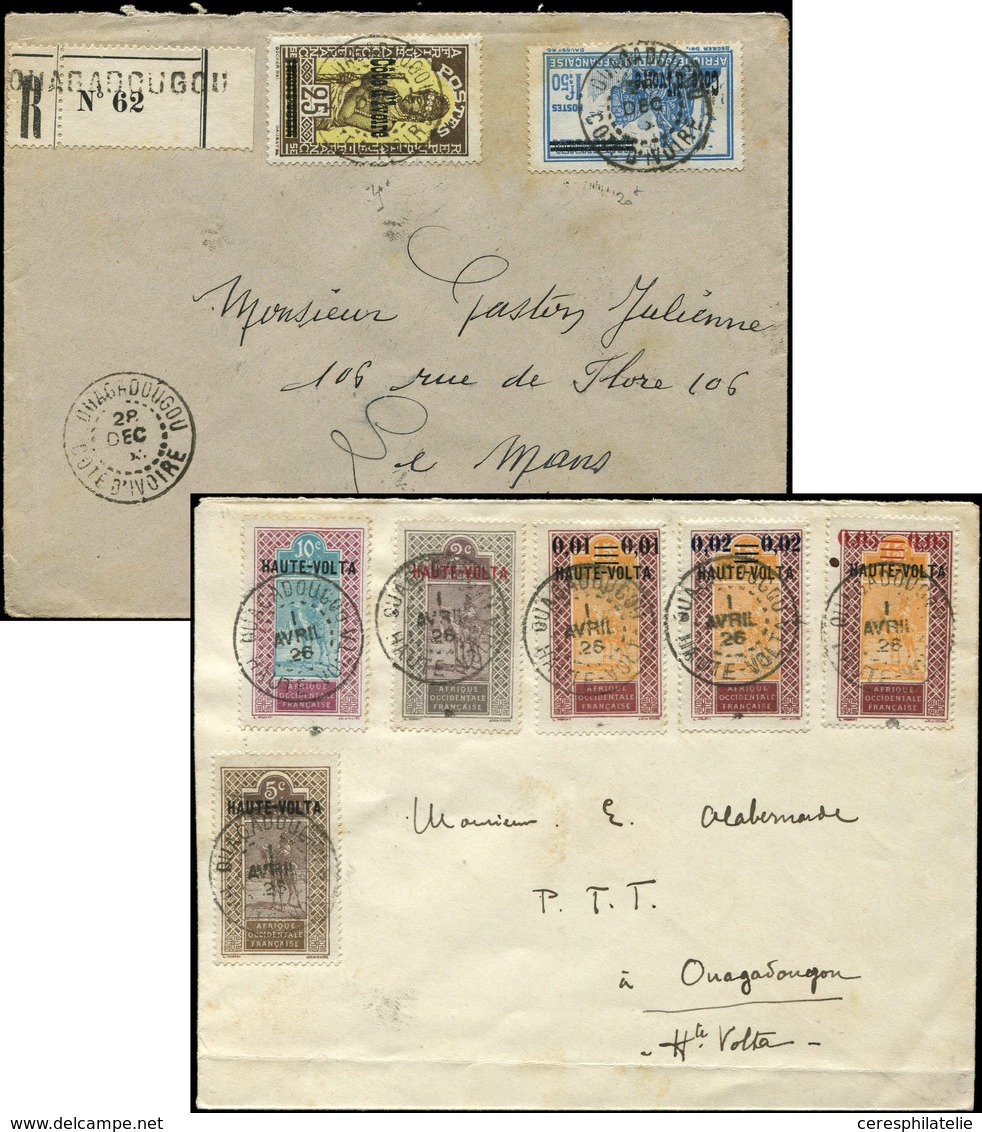 Let HAUTE VOLTA N°2, 17, 19, 20, 24 Et 26 Obl. OUAGADOUGOU 1/4/26 S. Env. + Côte D'Ivoire N°94 Et 101 Obl. OUAGADOUGOU/C - Other & Unclassified