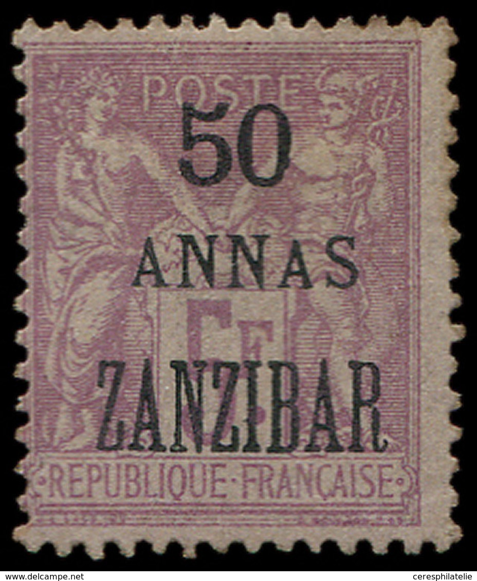 * ZANZIBAR 31 : 50a. Sur 5f. Lilas, TB - Used Stamps