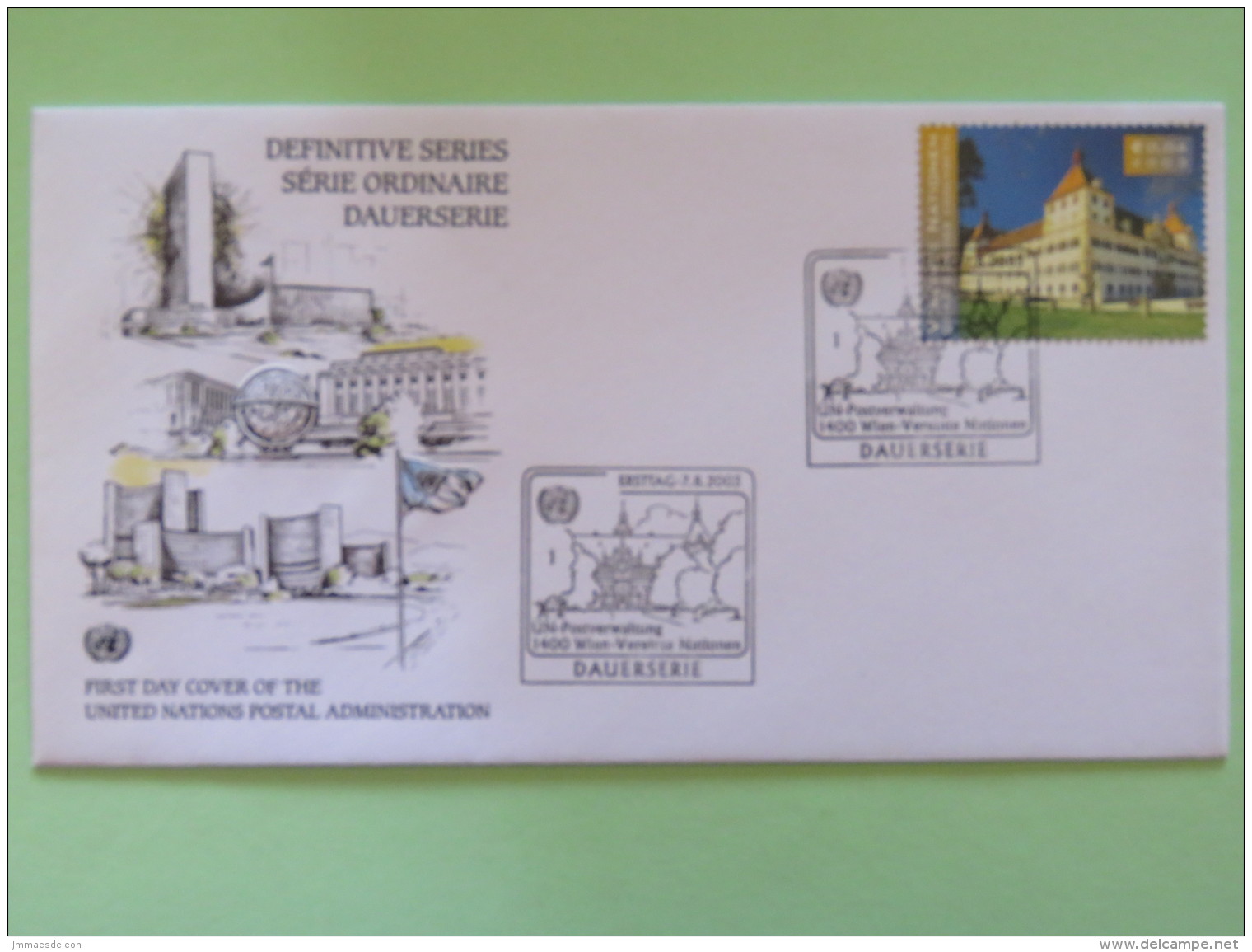 United Nations (Wien) 2003 FDC Cover Eggenberg Castle - Brieven En Documenten