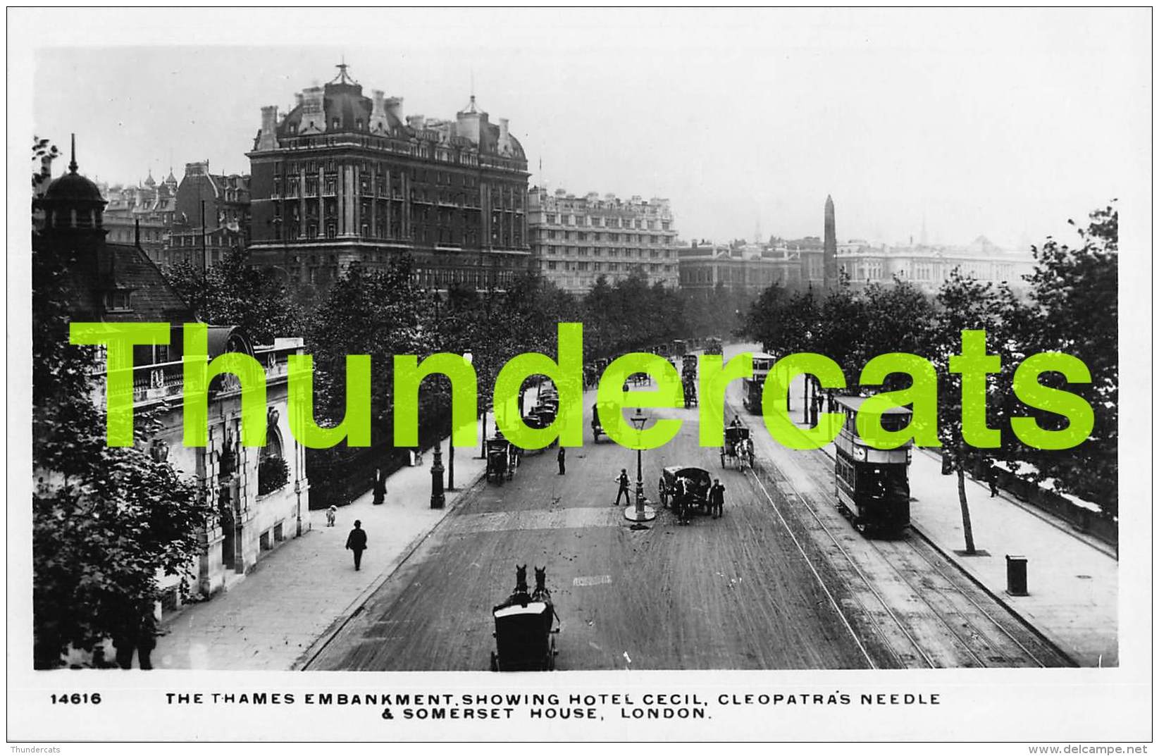 CPA LONDON  RPPC REAL PHOTO POSTCARD LONDON  THE THAMES EMBANKMENT SHOWING HOTEL CECIL CLEOPATRA'S NEEDLE - River Thames