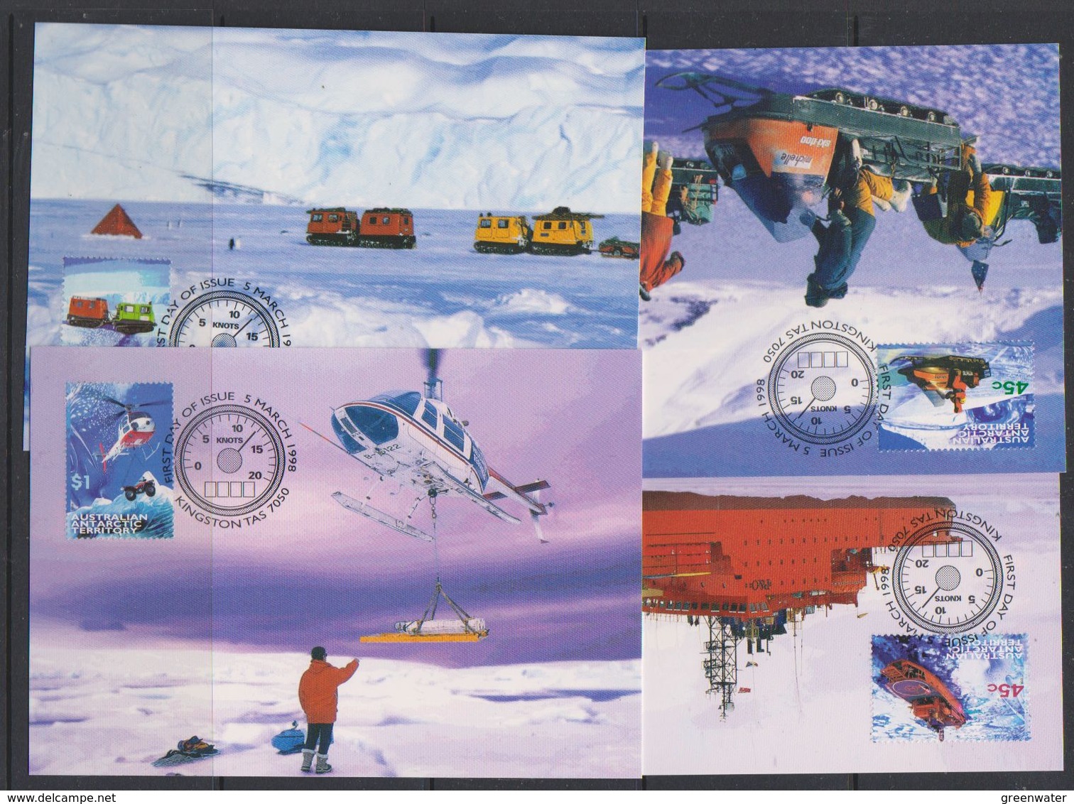 AAT 1998 Transport 4v 4 Maxicards ** Mnh (38298) - Maximum Cards