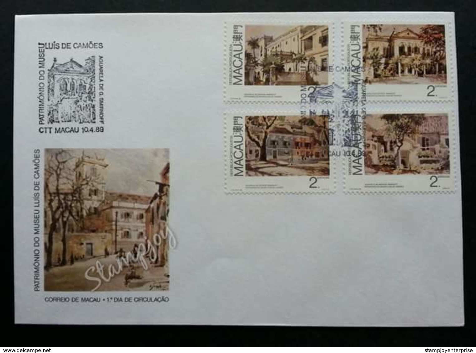 Macau Macao China Artistic Heritage Museum Luis De Camões 1989 (stamp FDC) - Brieven En Documenten