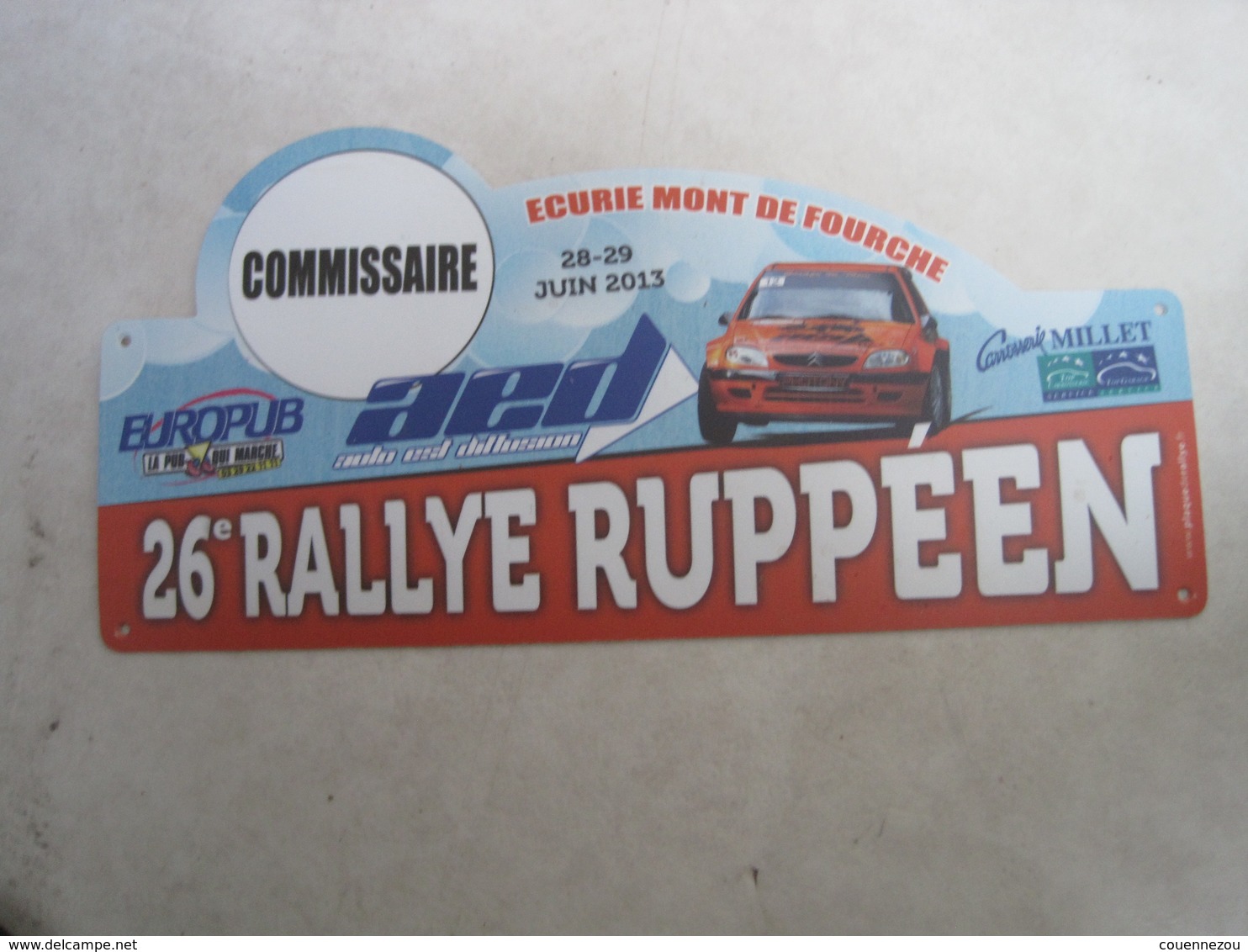 PLAQUE DE RALLYE    26 Eme  RALLYE RUPPEEN - Rallyeschilder