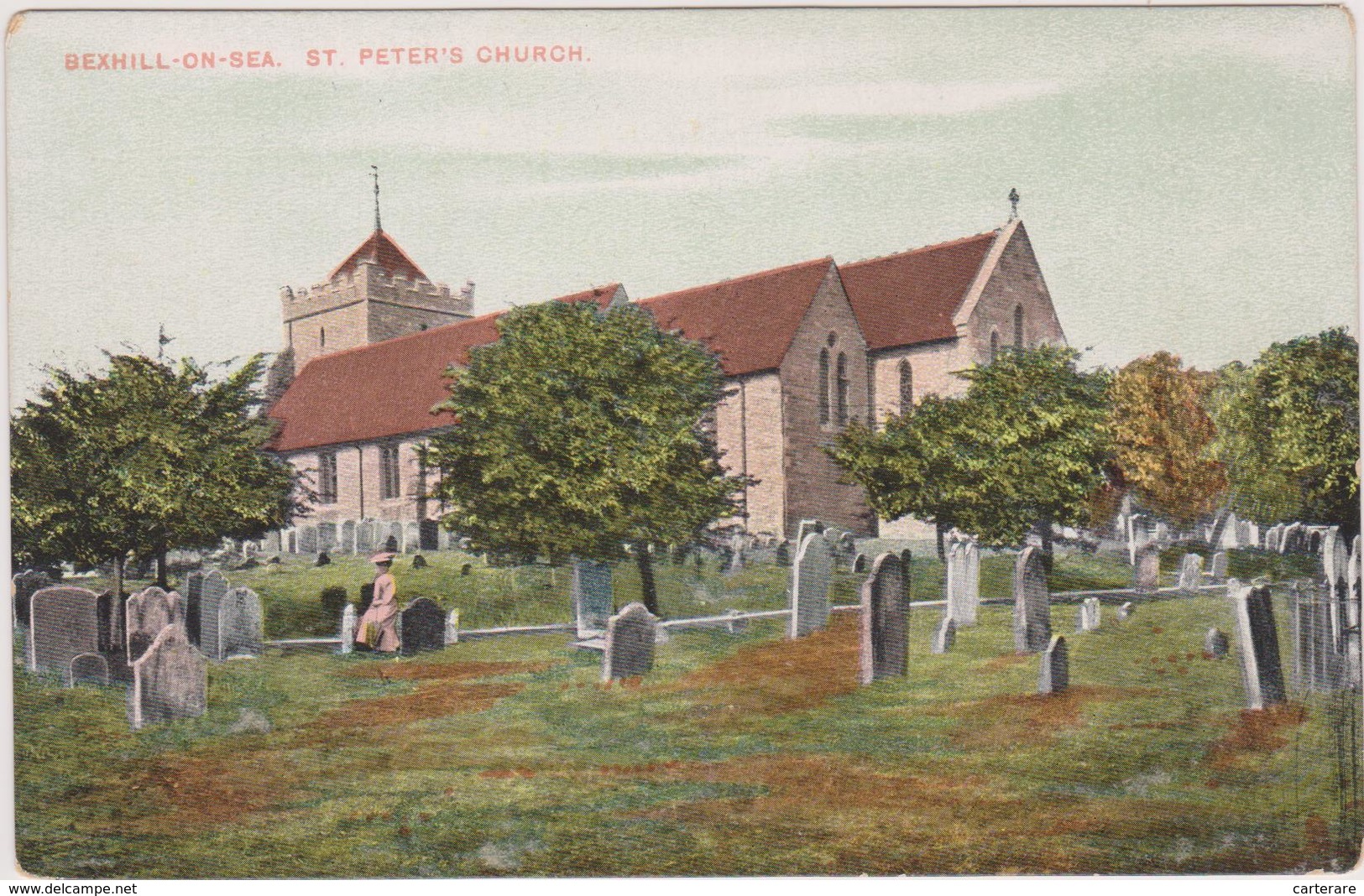 Cpa,sud Est De L'angleterre,bexhill On Sea ,st Peter's Church,sussex De Est,ville De La Contrebande Au 19 E Siècle Rare - Sonstige & Ohne Zuordnung