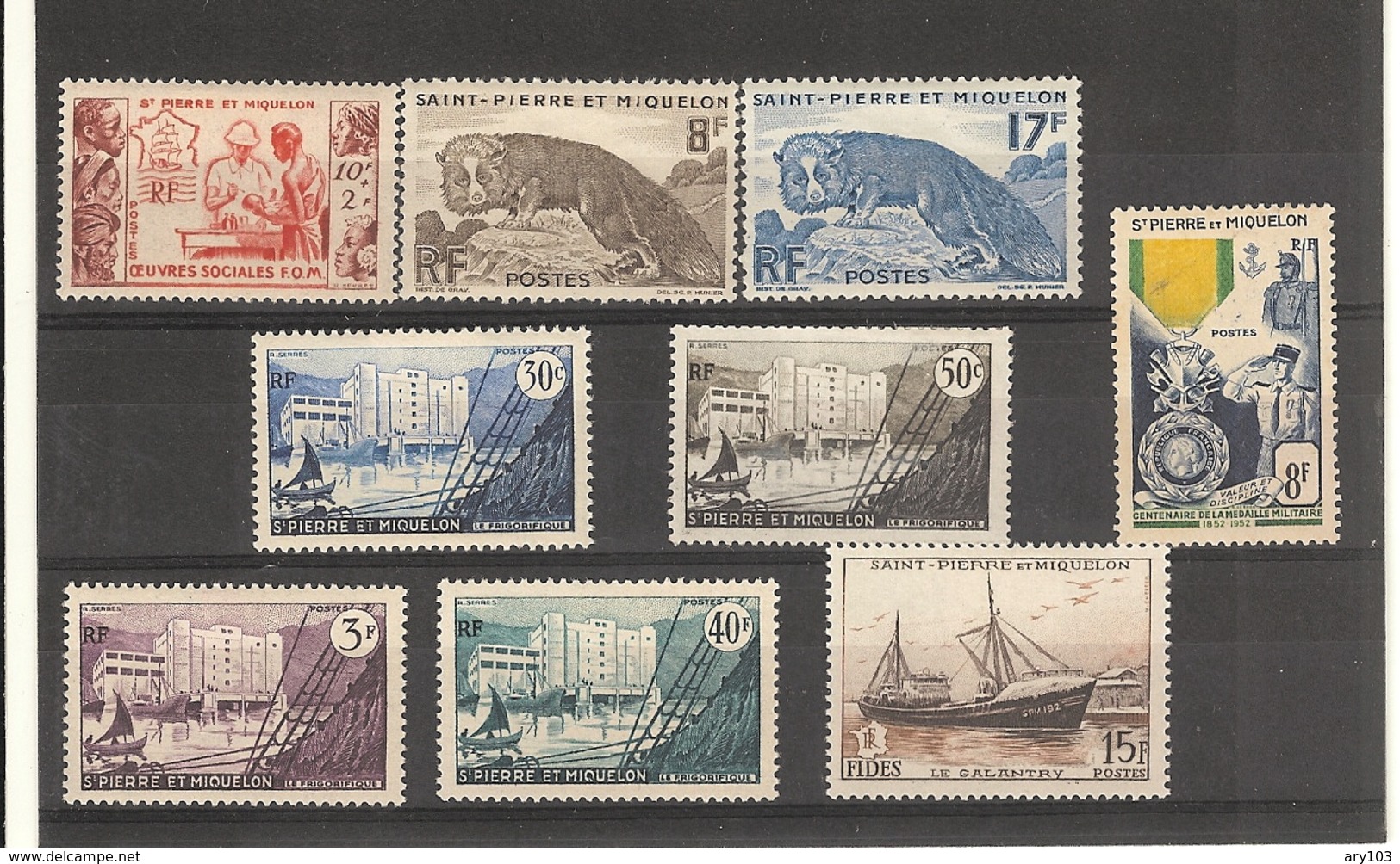 Saint .Pierre & Miquelon_ Série 344/351  (1950) - Used Stamps