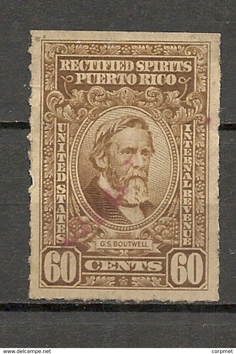 PUERTO RICO - RECTIFIED SPIRITS - Internal Revenue Stamp - USED - Puerto Rico