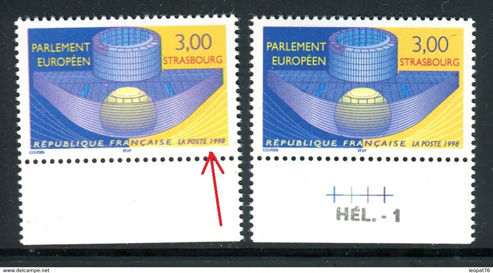 France - N° 3206 - 1 Exemplaire Légende Floutée + 1 Normal  , Neufs ** - Ref VJ136 - Unused Stamps