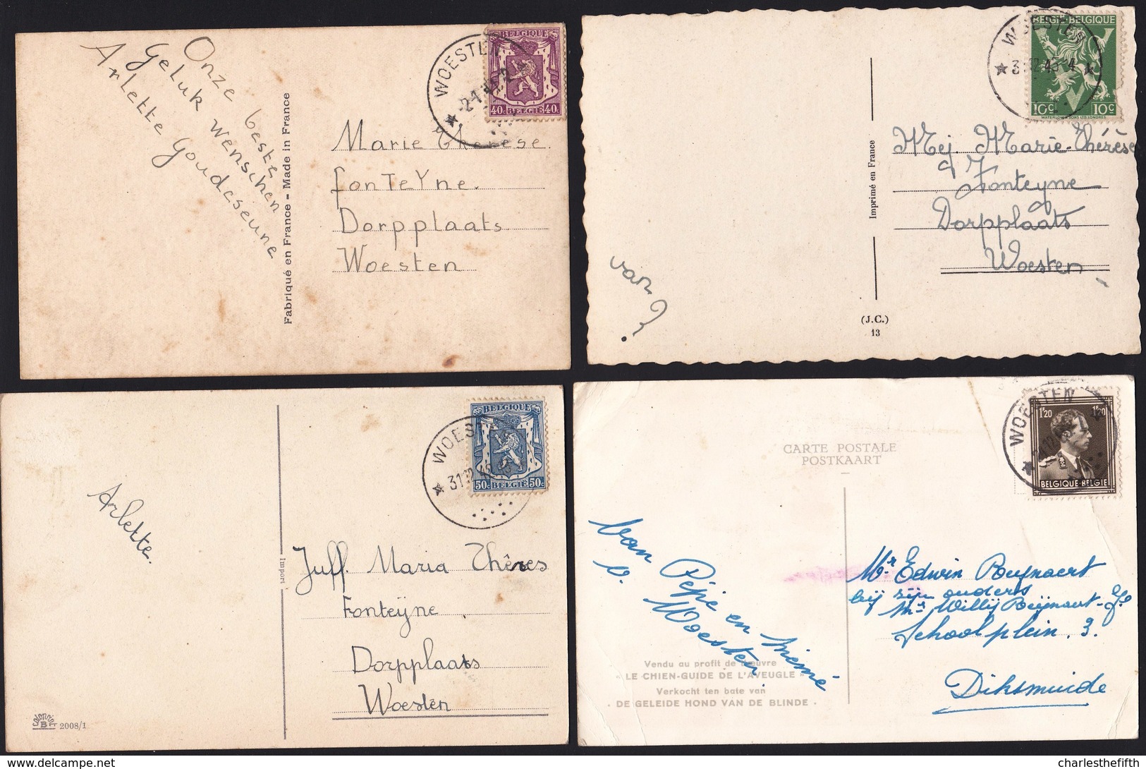 TRES BEAU LOT 12 X RELAIS ** WOESTEN ** DIFF. PERIODES ET TIMBRES - RARE ! 12 X STERSTEMPEL WOESTEN DIVERSE PERIODES ! - Postmarks With Stars