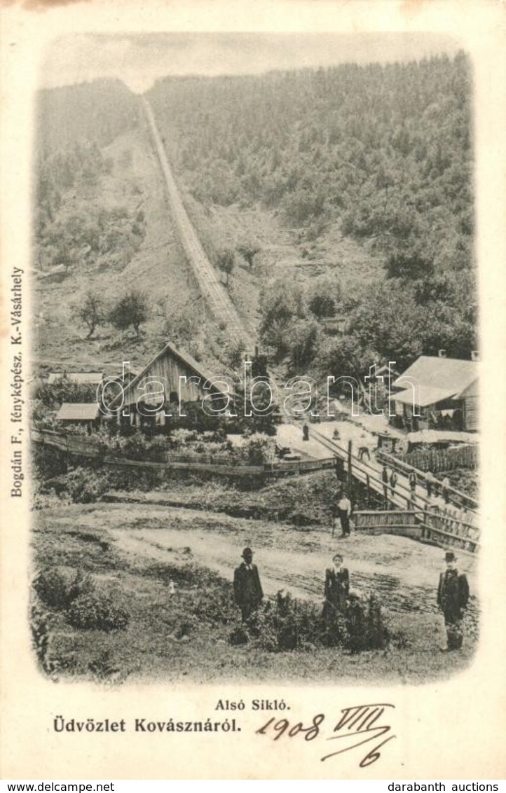 T2 1908 Kovászna, Covasna; Alsó Sikló. Bogdán F. Fényképész / Lower Funicular - Unclassified