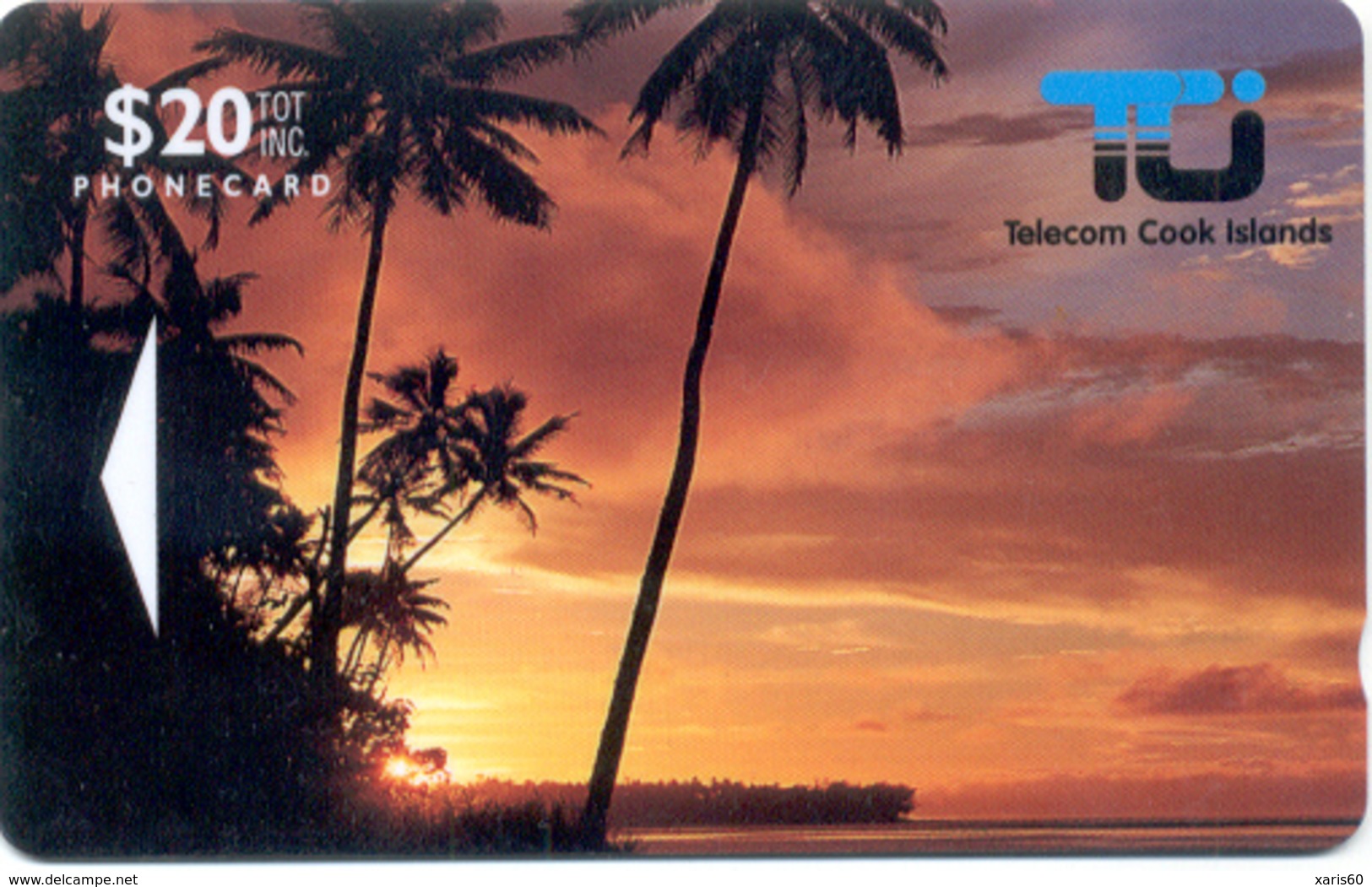 COOK Islands: COK-02. 01CID 20$ "Sunset In Rarotonga" Unused - Cook-Inseln