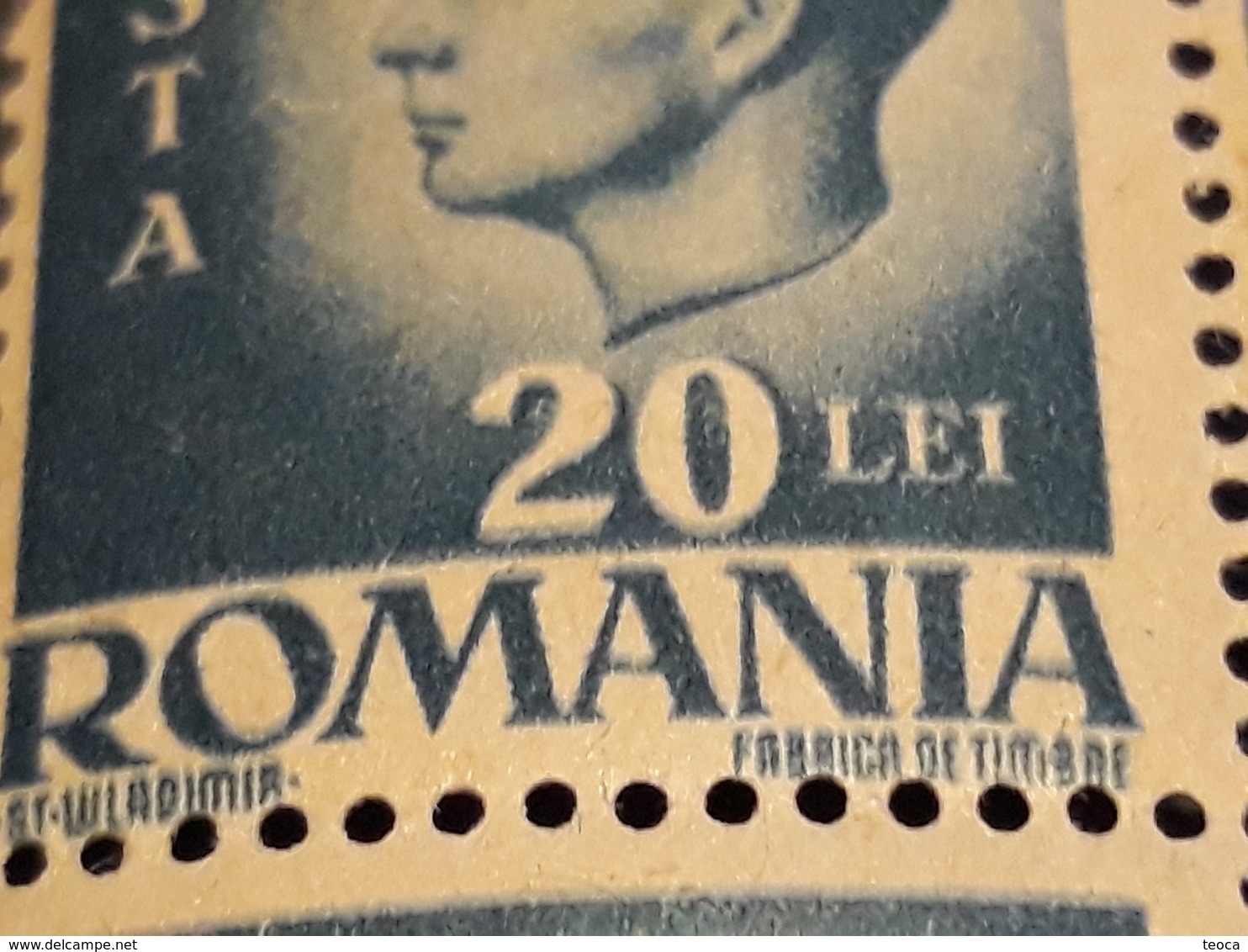 ERROR KING MIHAI I, ROMANIA Bloc X 4, BF X 4, 20LEI Bleu  MISPLACED IMAGE, Write Double And Numbers - Errors, Freaks & Oddities (EFO)