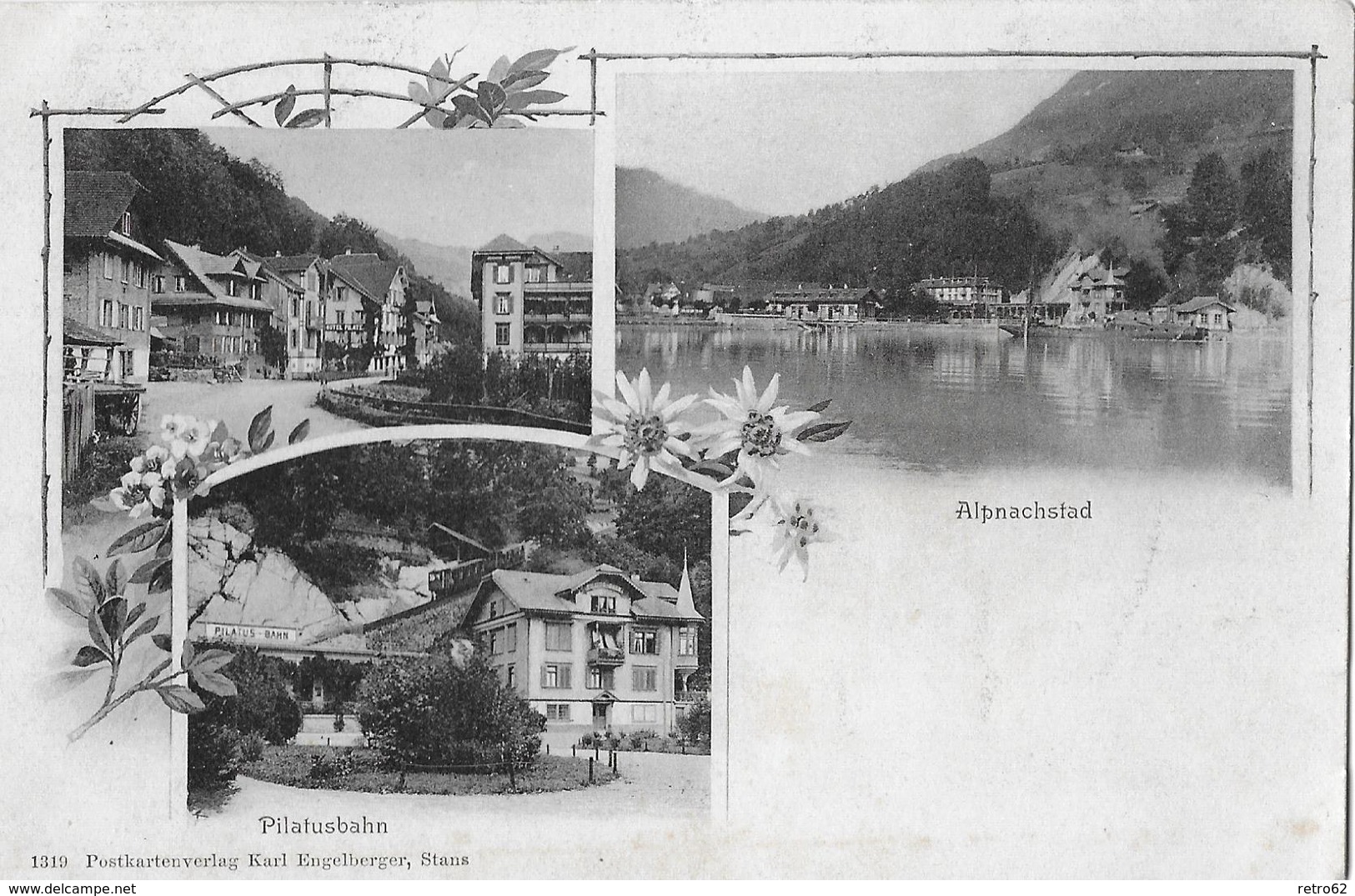 ALPNACH-STAD → Mehrfach-Bildkarte Pilatusbahn, Dorfkern, Ca.1910  ►RRR◄ - Alpnach