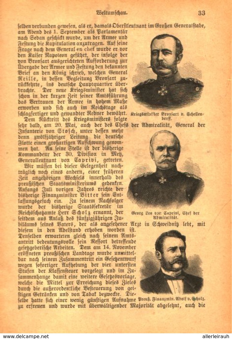 Weltumschau/ Artikel, Entnommen Aus Kalender / 1884 - Empaques