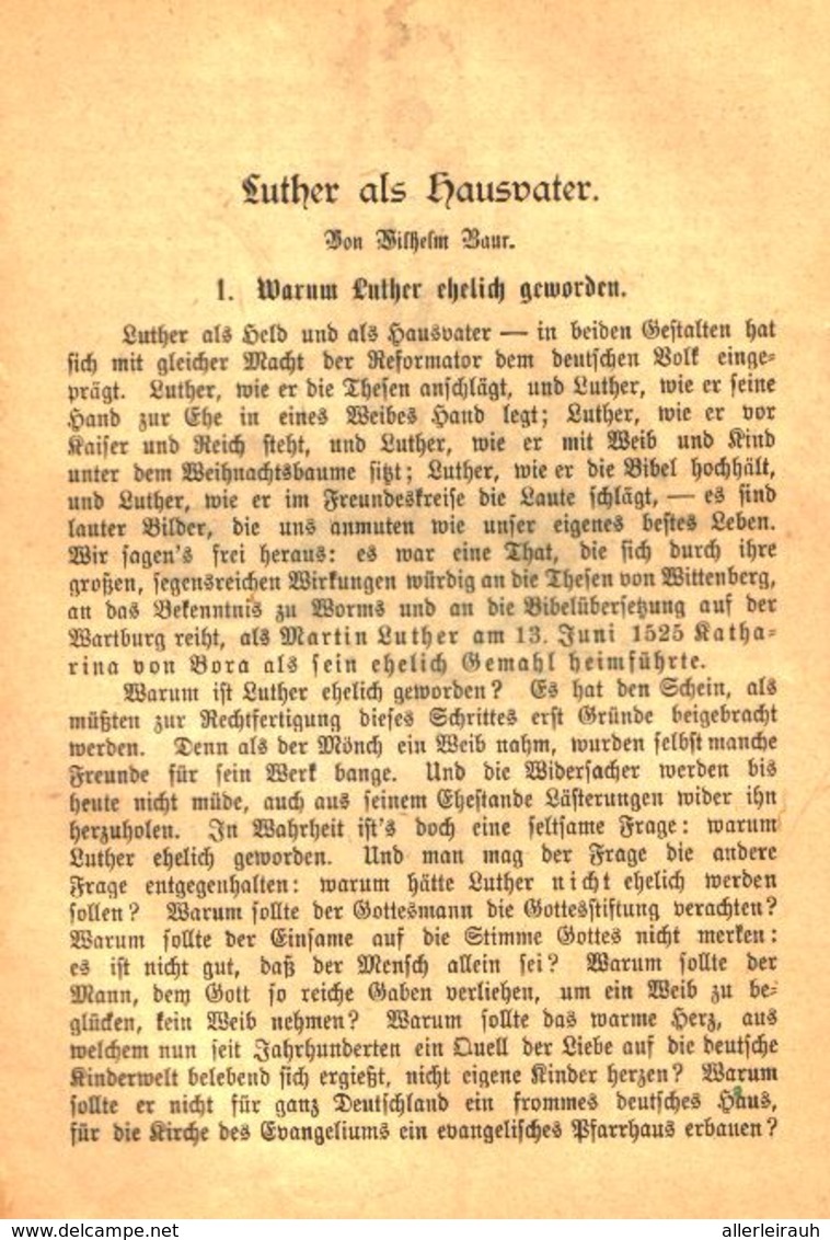 Luther Als Hausvater/ Druck, Entnommen Aus Kalender / 1884 - Bücherpakete