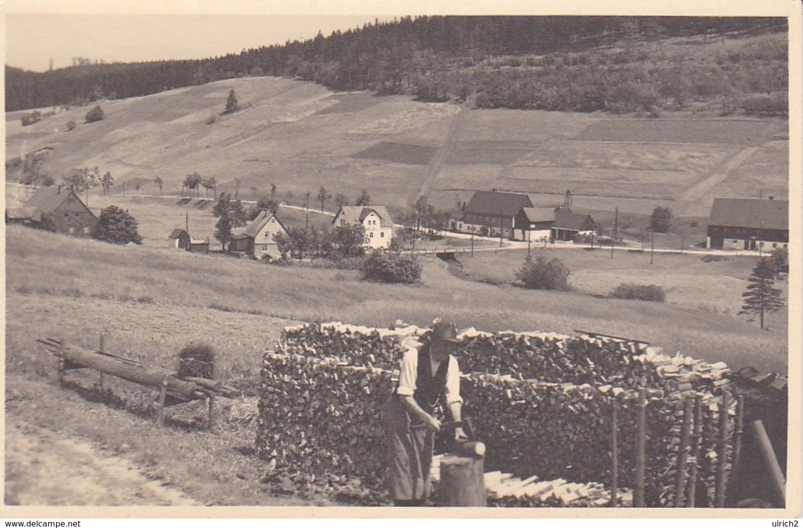 AK Rehefeld - Erzgebirge - Mann Beim Holzhacken (34249) - Rehefeld