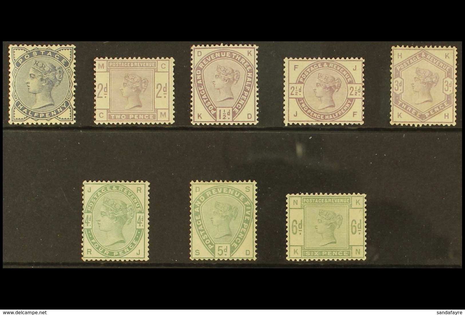 1883-84  Lilac & Greens Set Complete To 6d, SG 187/194, Mint Lightly Hinged With Nice Original Colours, The 4d With A Co - Sonstige & Ohne Zuordnung