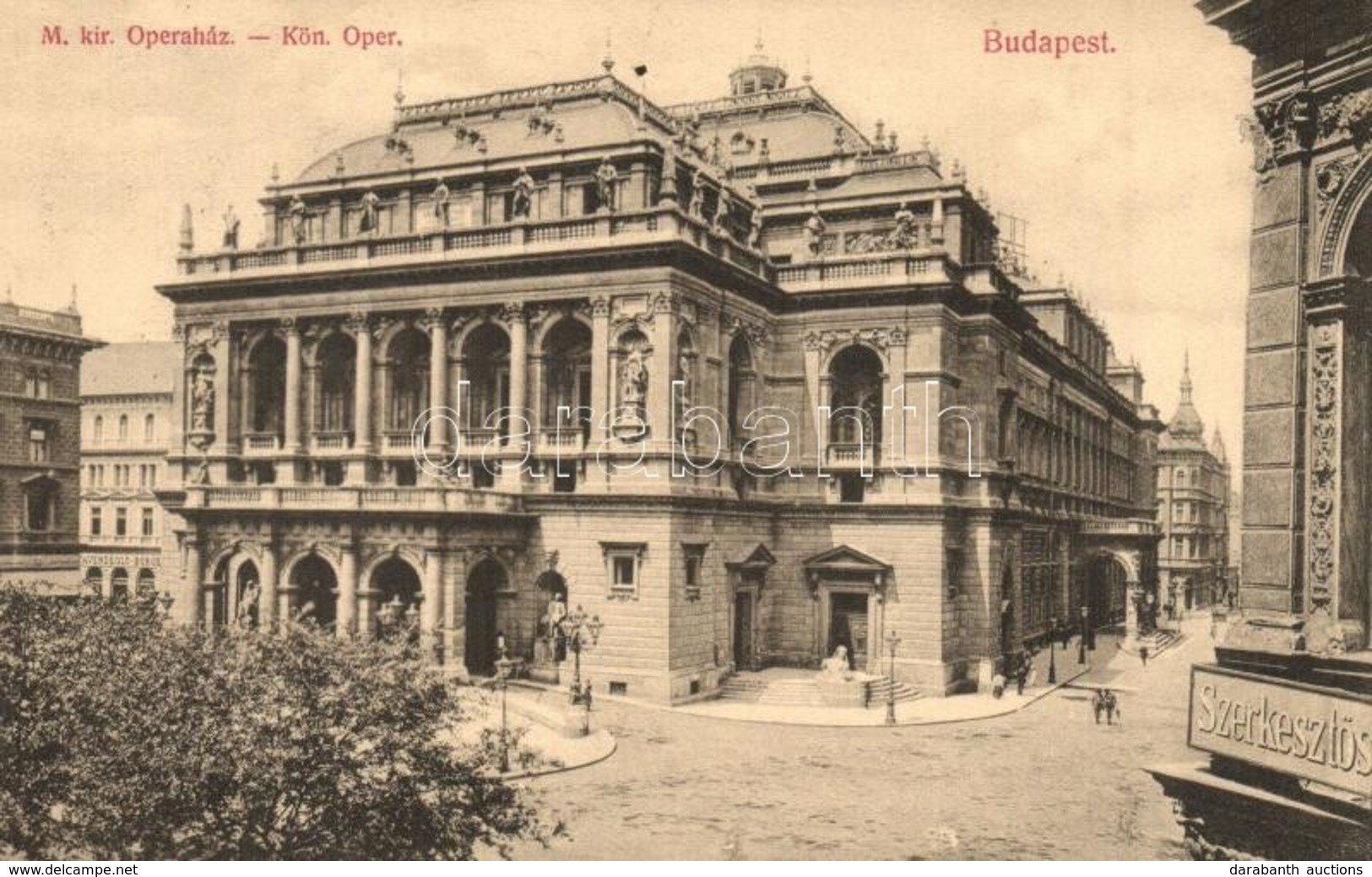 T2 Budapest VI. M. Kir. Operaház, Vendégl? és Borozó, Szerkeszt?ség. Divald Károly 200-1907. - Non Classés