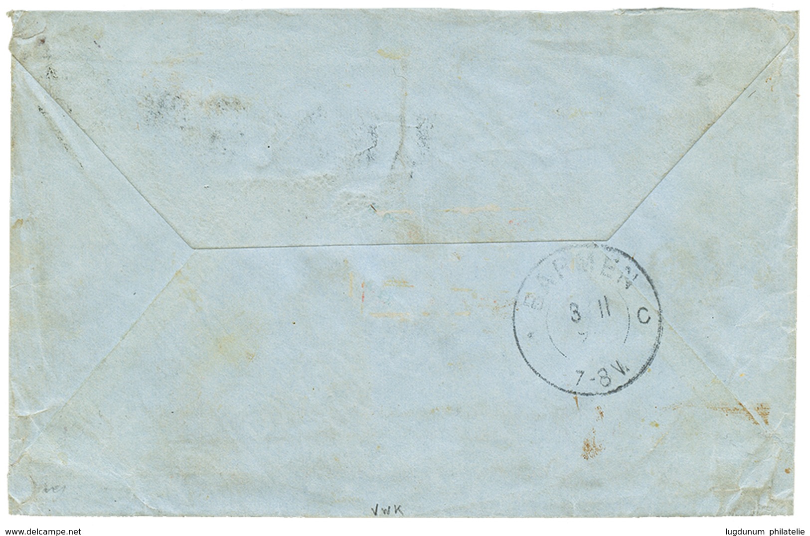 595 NEW GUINEA - VORLAUFER : 1891 20pf(v42c) Block Of 4 + Pair + Single Copy PEN Cancel On REGISTERED Envelope From STEP - Nuova Guinea Tedesca