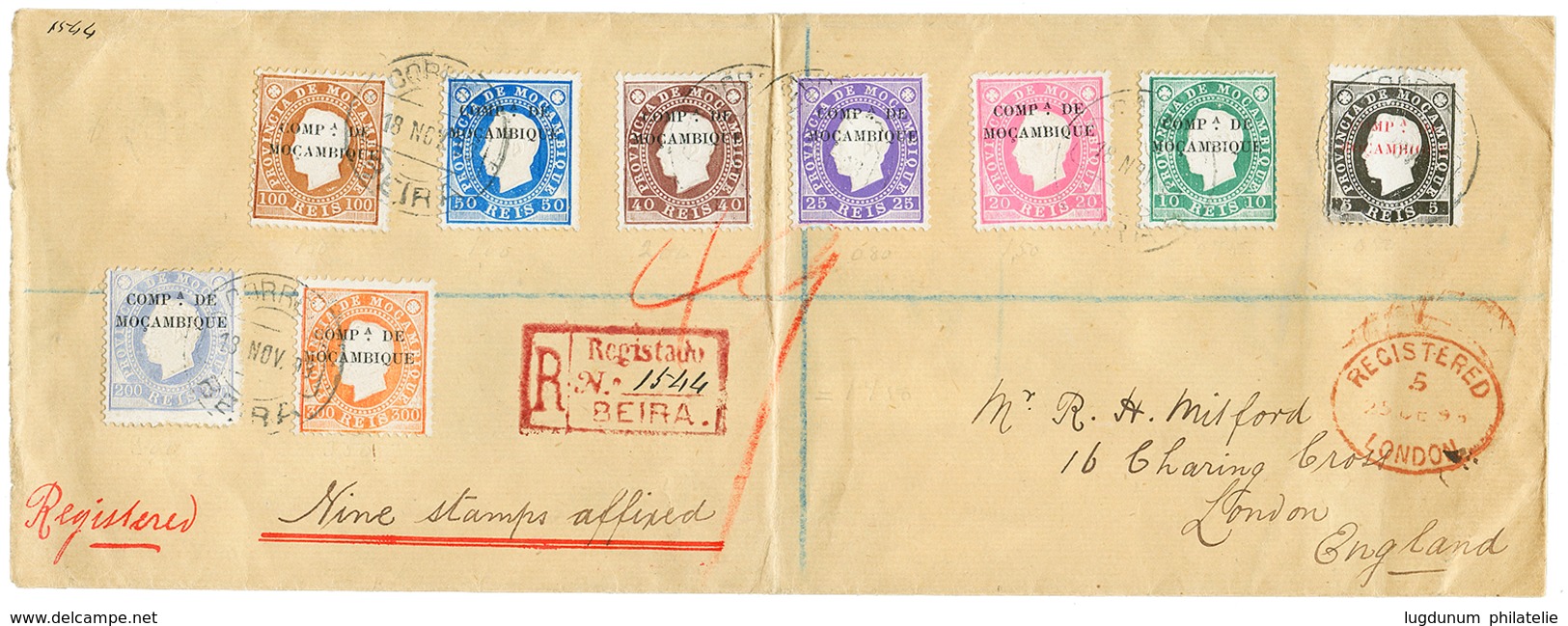 701 MOZAMBIQUE : 1893 REGISTERED Cover From BEIRA To ENGLAND. Vf. - Timor