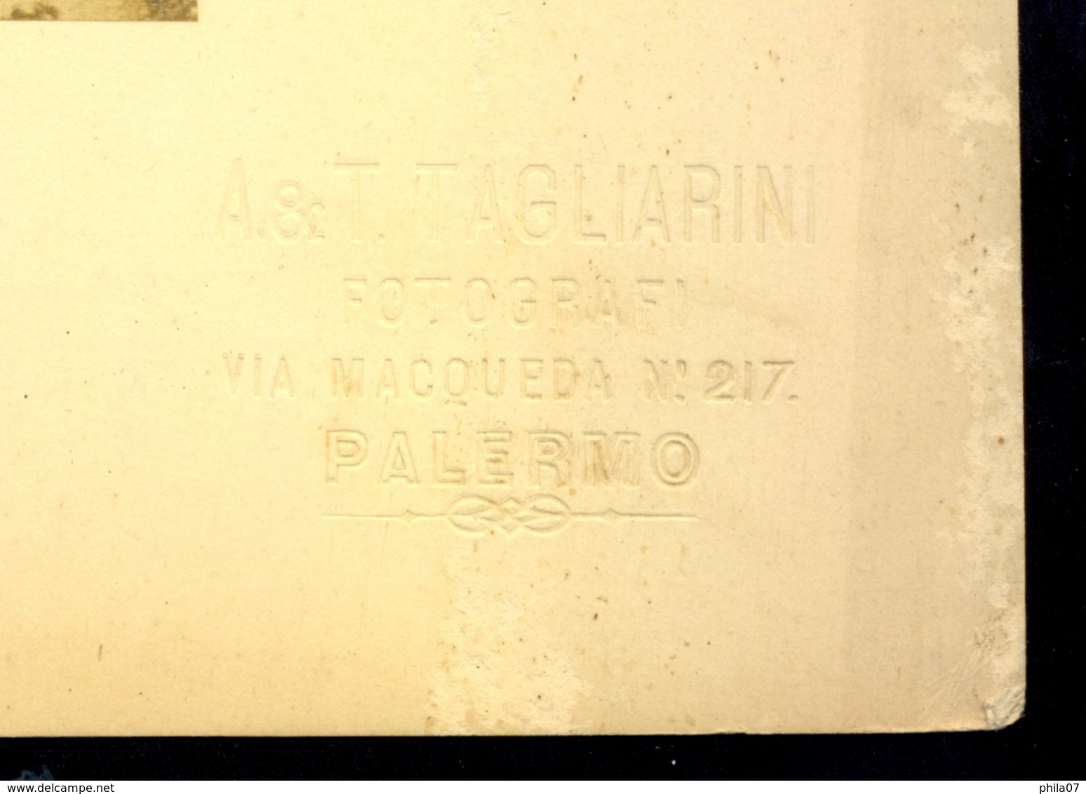 Italy - 131 Faro Italico E Montepellegrujo Palermo?. Dry Cancel Of Photograph, Photo Dimension 25x19.4 Cm / 4 Scans - Old (before 1900)