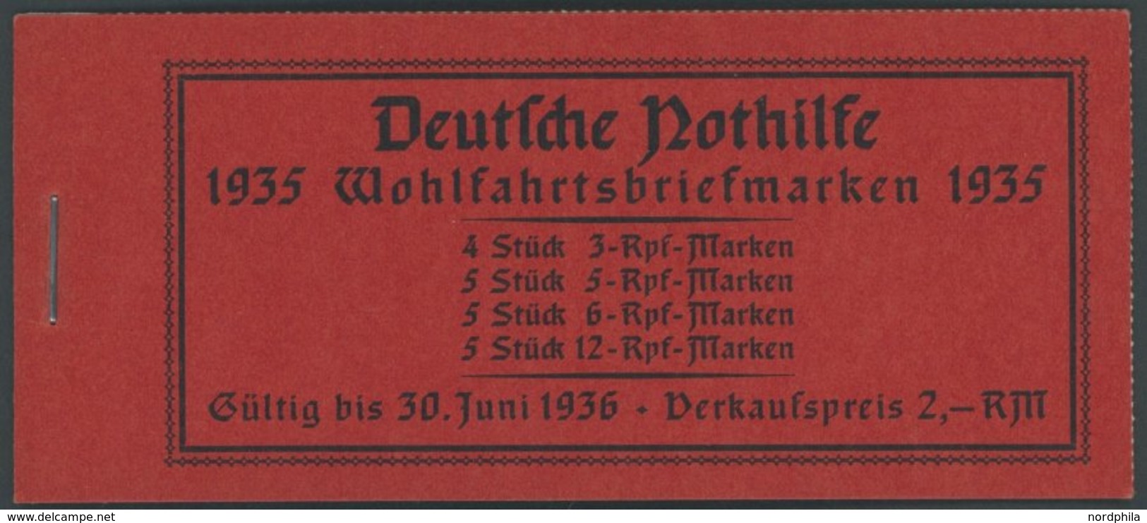 ZUSAMMENDRUCKE MH 41.2.4 **, 1935, Markenheftchen Trachten, Unbedruckt + Passerkreuz/-strich Unten, Pracht, Mi. 250.- - Se-Tenant