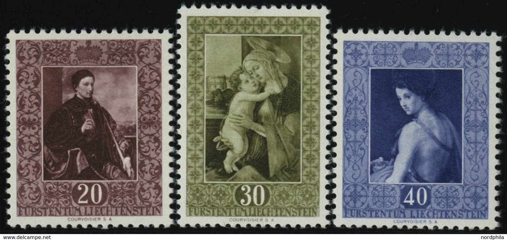 LIECHTENSTEIN 306-08 **, 1952, 3. Gemäldeserie, Prachtsatz, Mi. 140.- - Other & Unclassified