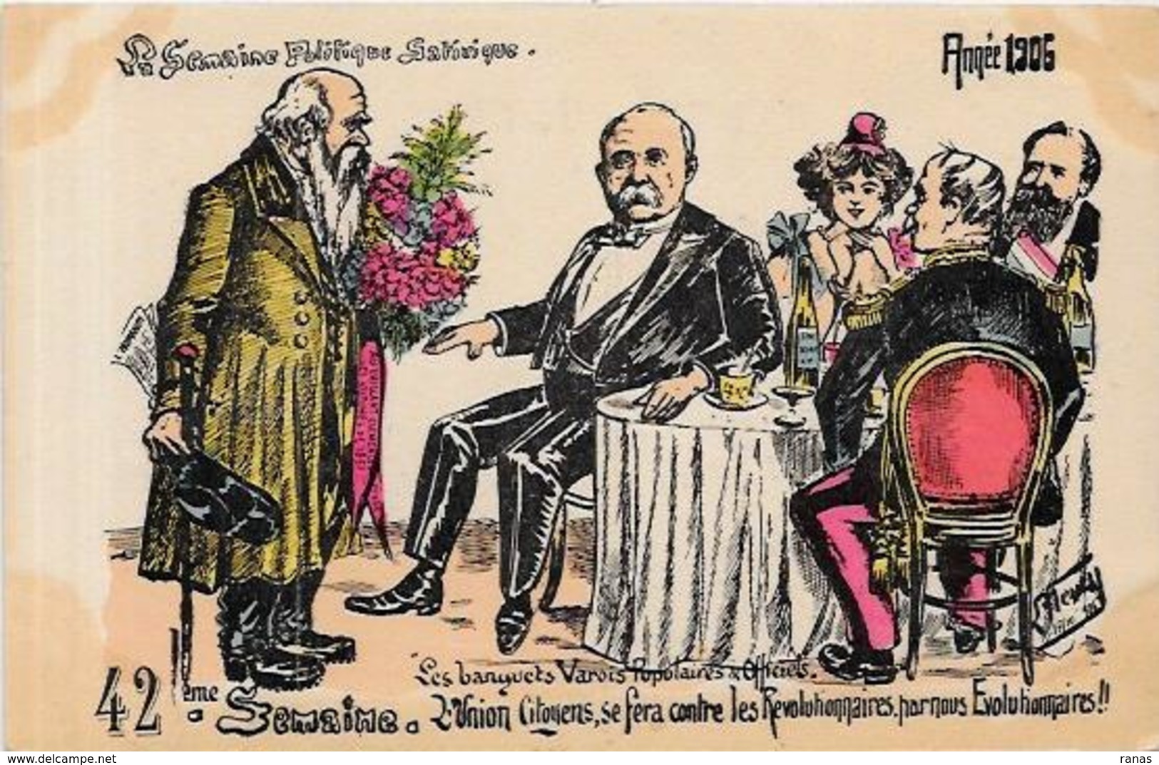 CPA FLEURY La Semaine Politique Satirique 1906 Non Circulé Clemenceau VAR - Philosophie & Pensées