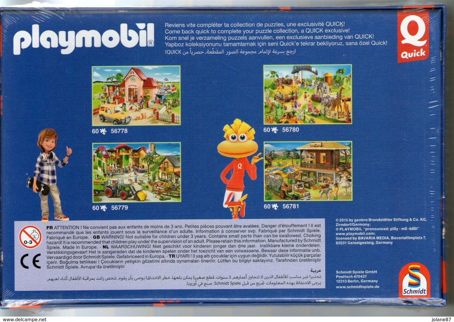 PUZZLE   QUICK N° 56778        PLAYMOBIL     60 PIECES - Puzzles