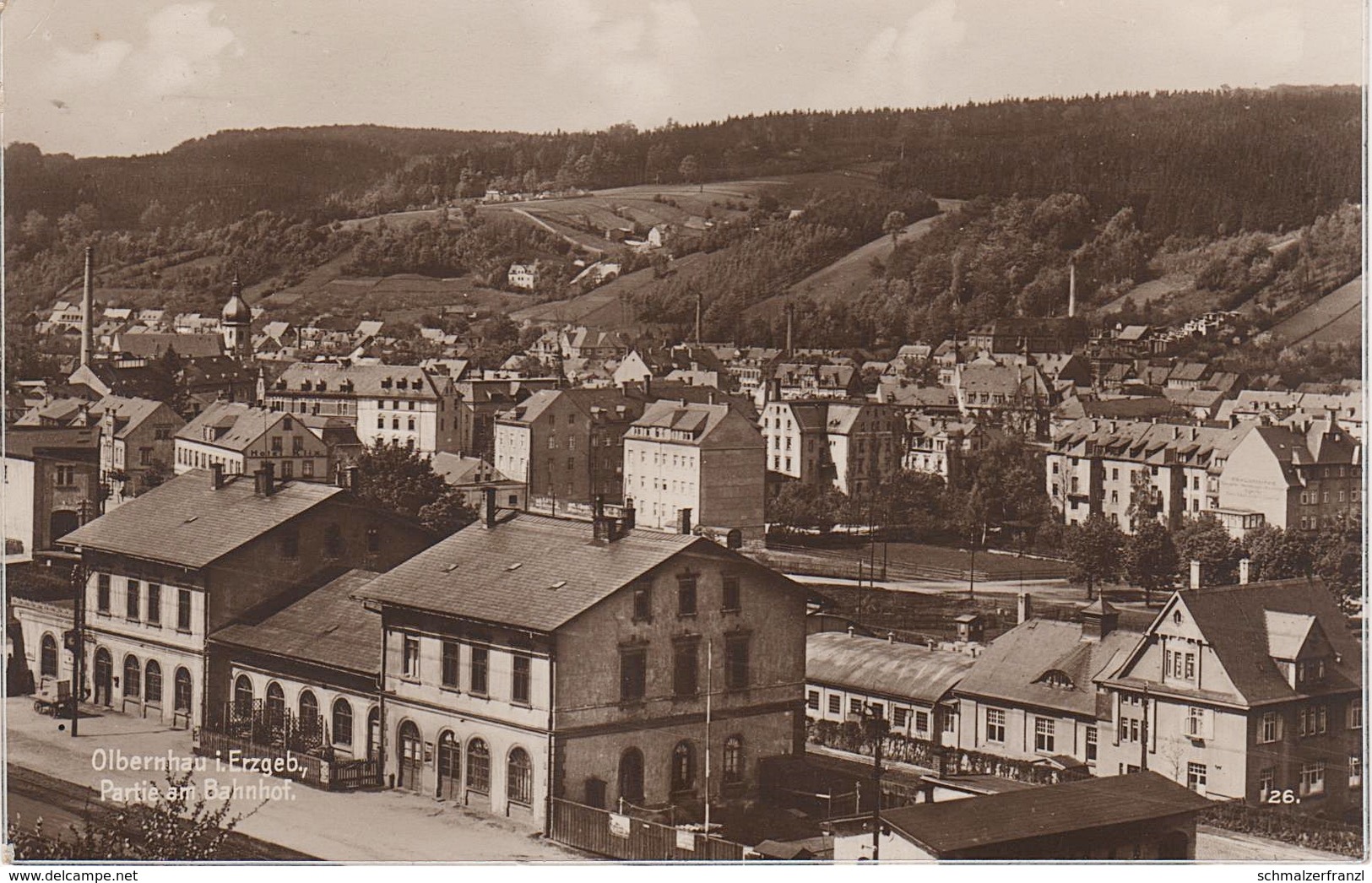 AK Olbernhau Bahnhof Eisenbahn A Grünthal Oberneuschönberg Blumenau Brandau Hirschberg Heidersdorf Neuhausen Erzgebirge - Olbernhau