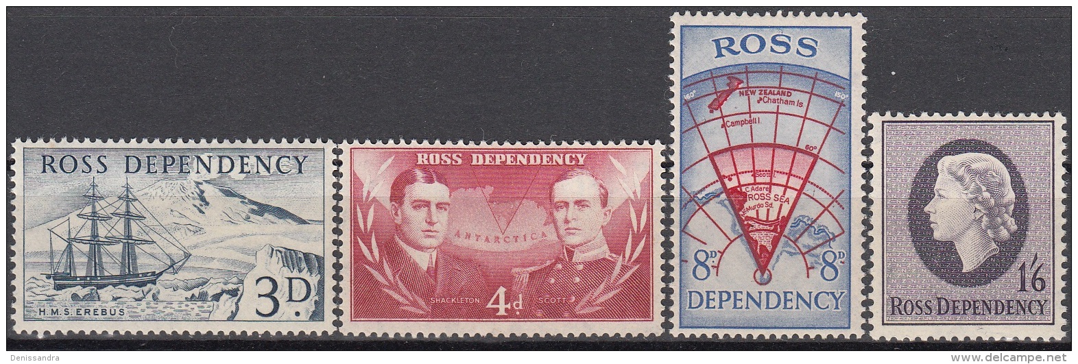 Ross Depency 1957 Michel 1 - 4 Neuf ** Cote (2005) 15.90 Euro Expeditions Polaires - Nuovi