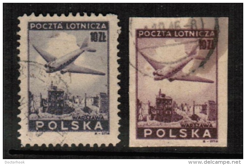 POLAND  Scott # C 14 Perforated And Imperforate VF USED - Oblitérés