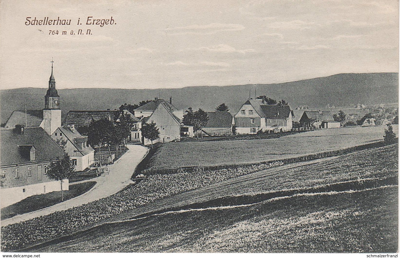 AK Schellerhau Dorfstraße Kirche Gasthof ? A Bärenfels Kipsdorf Altenberg Oberbärenburg Zinnwald Rehefeld Holzhau - Schellerhau