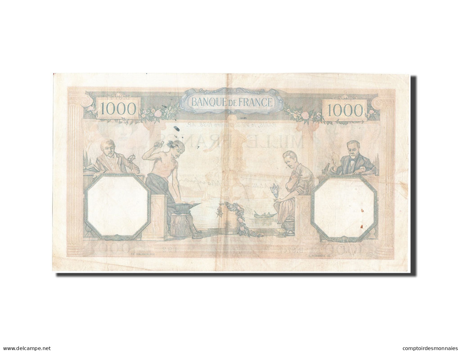 Billet, France, 1000 Francs, 1 000 F 1927-1940 ''Cérès Et Mercure'', 1938 - 1 000 F 1927-1940 ''Cérès Et Mercure''