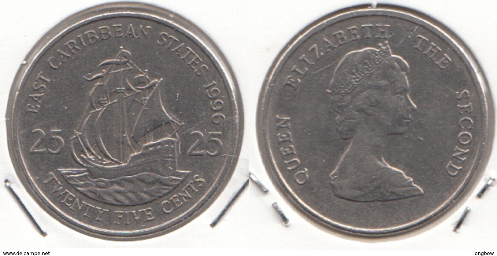 East Caribbean States 25 Cents 1996 Km#14 - Used - Ostkaribischer Staaten