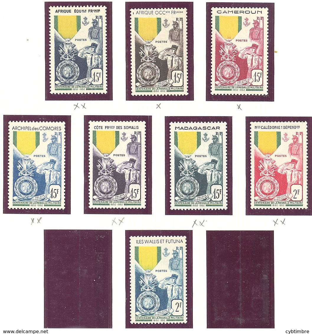 Centenaire De La Médaille Militaire**; MNH (Comores *; MH); 8 Valeurs - 1952 Centenaire De La Médaille Militaire