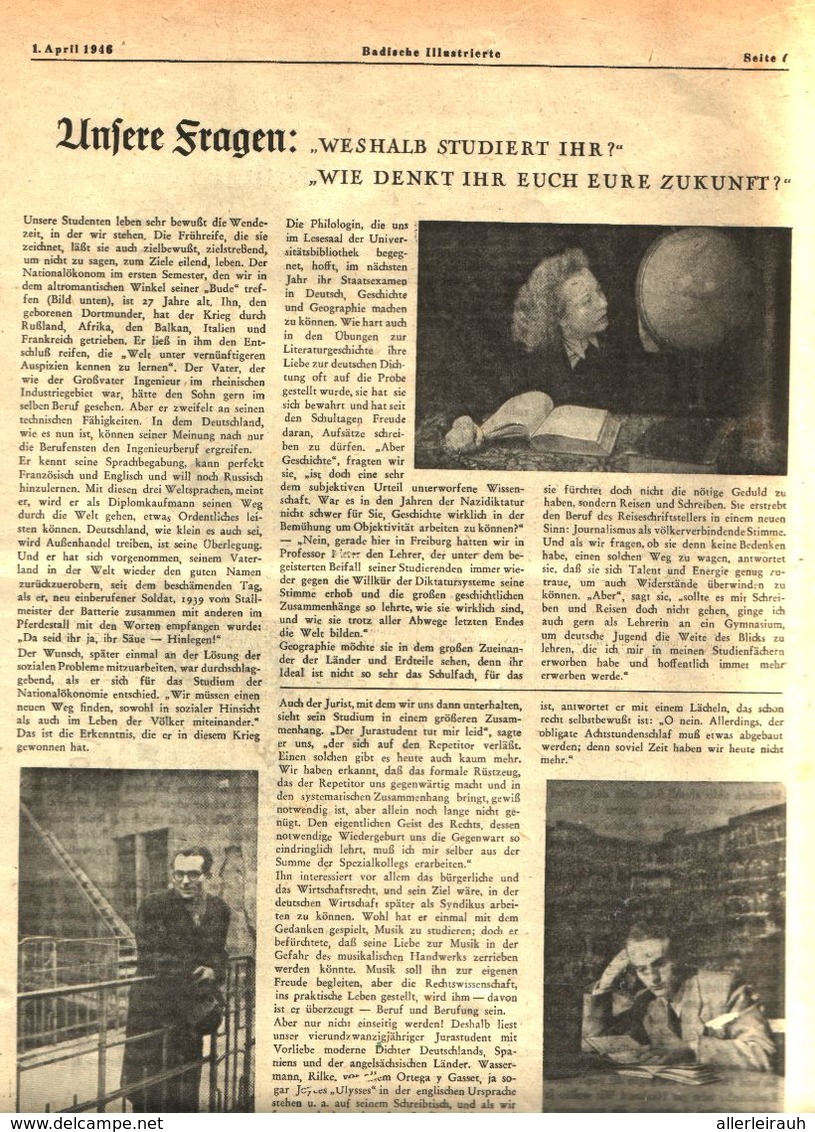 Freiburger Studenten Und Studentinnen/Artikel,entnommen Aus Zeitschrift / 1946 - Paketten