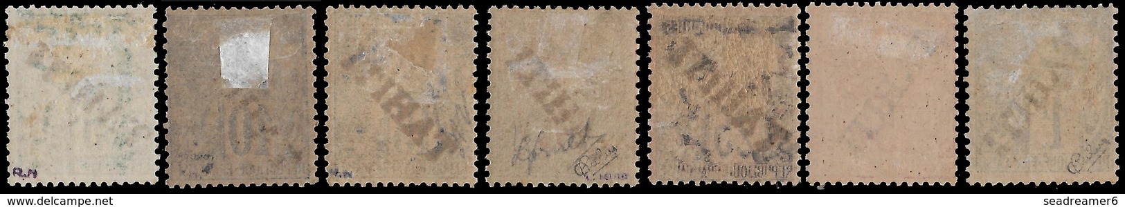 TAHITI 1893 N°10, 11, 12, 13, 15, 17 & 18 *, Ne Manque Que Les Plus Grosses Valeurs De La Série 2 Signés Calves - Unused Stamps