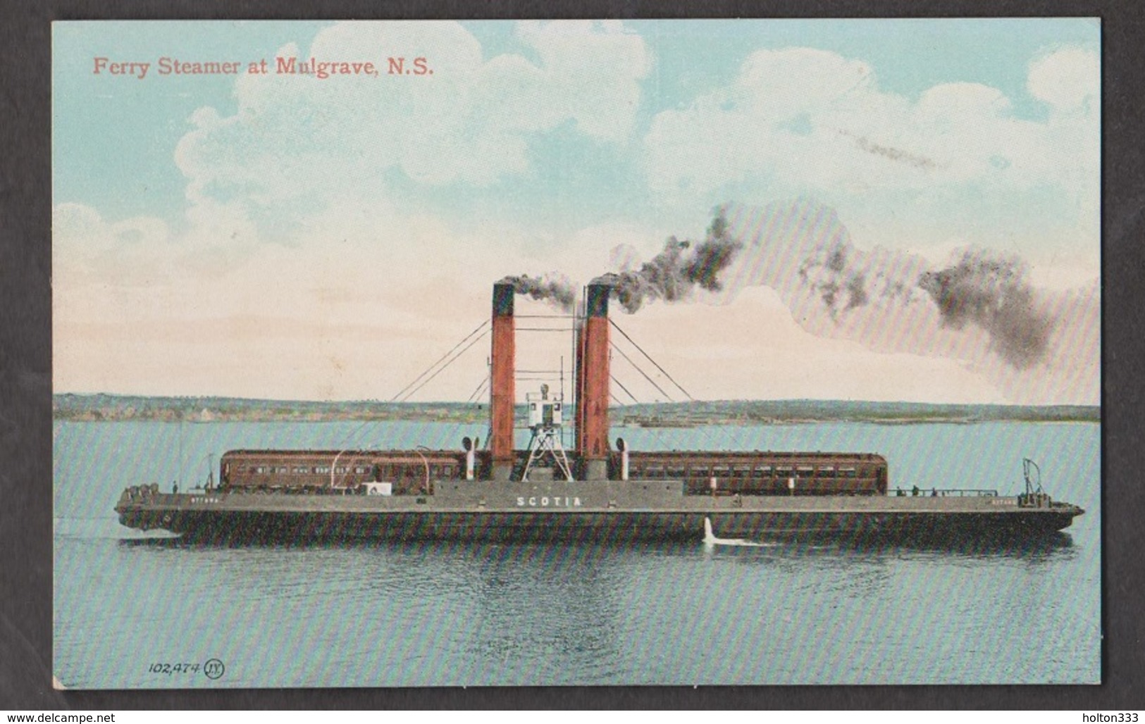 Railcar Ferry SS Scotia At Mulgrave - Very Scarce Card - Cape Breton