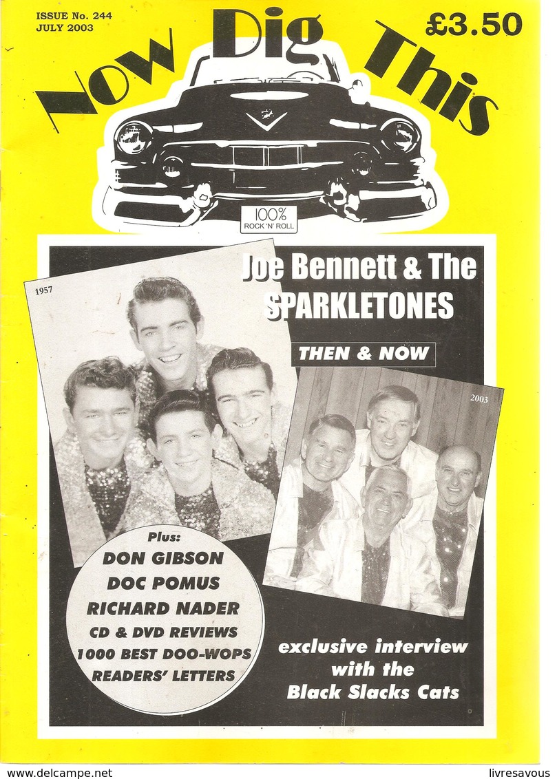 Now Dig This 100% Rock'n Roll  N°244 De JUILLET 2003 Joe Bennett & The SPARKLETONES - Entertainment