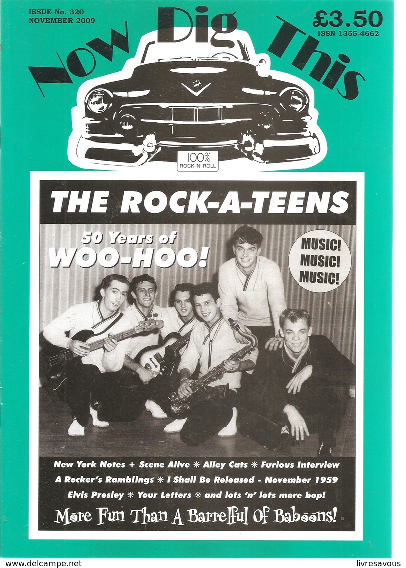 Now Dig This 100% Rock'n Roll  N°320 De Novembre 2009  THE ROCK A TEENS 50 Years Of WOO-HOO! - Amusement