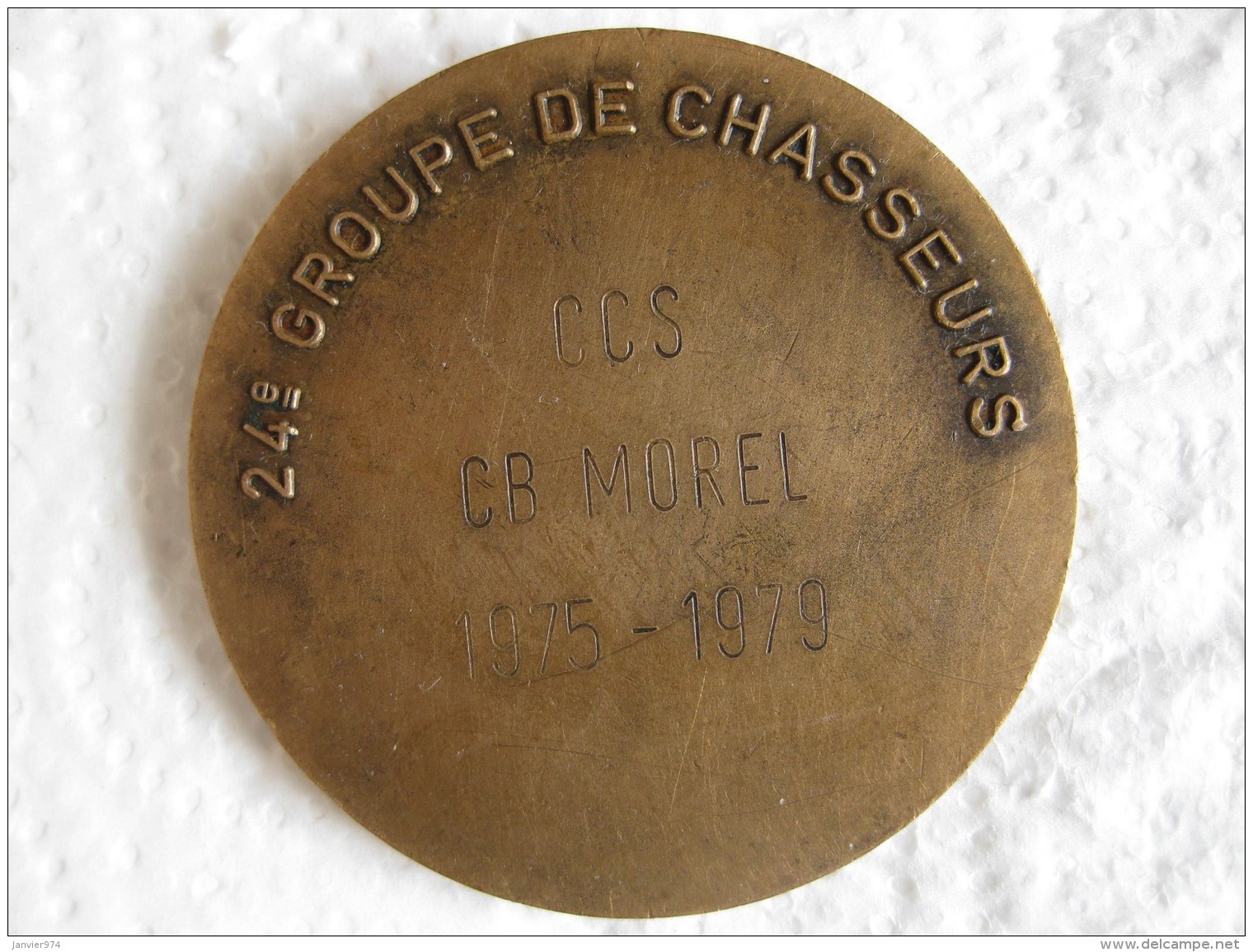 Médaille Bataillon De La Garde . 24e Groupe De Chasseurs , Attribué à Morel 1979 - Andere & Zonder Classificatie